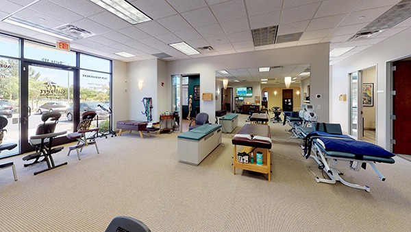 Care and rehabilitation area inside Gilbert Physical Medicine.