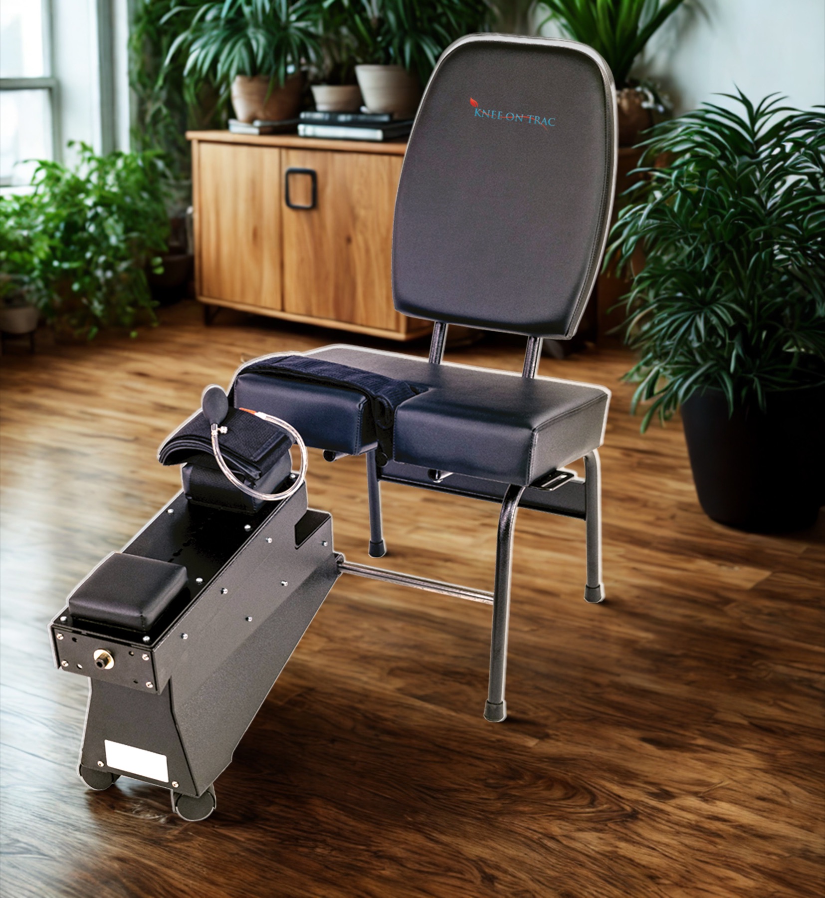 Knee decompression equipment used at Gilbert Physical Medicine.